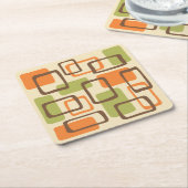 Retro Mid Century Modern Abstract patroon Kartonnen Onderzetters (Schuin)