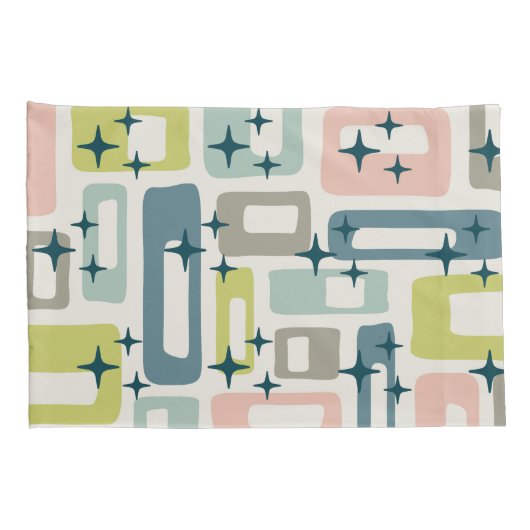 Retro Mid Century Modern Abstract patroon Kussensloop (Achterkant-Rechts)