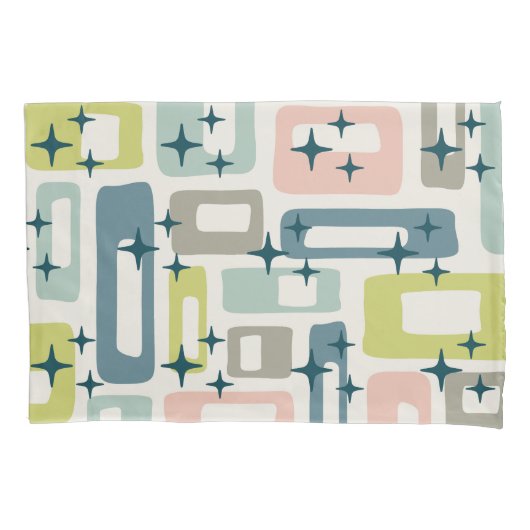 Retro Mid Century Modern Abstract patroon Kussensloop (Voorkant-Links)