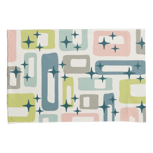 Retro Mid Century Modern Abstract patroon Kussensloop (Voorkant-Rechts)