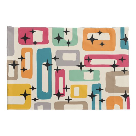 Retro Mid Century Modern Abstract patroon Kussensloop (Achterkant-Rechts)