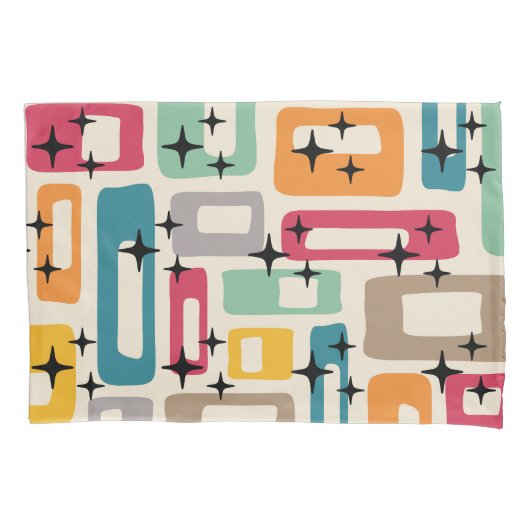 Retro Mid Century Modern Abstract patroon Kussensloop (Voorkant-Links)