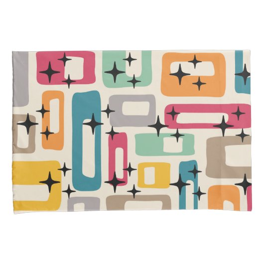 Retro Mid Century Modern Abstract patroon Kussensloop (Voorkant-Rechts)