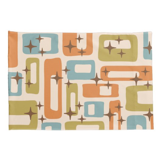 Retro Mid Century Modern Abstract patroon Kussensloop (Achterkant-Rechts)