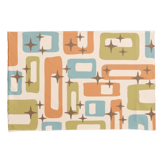 Retro Mid Century Modern Abstract patroon Kussensloop (Voorkant-Rechts)
