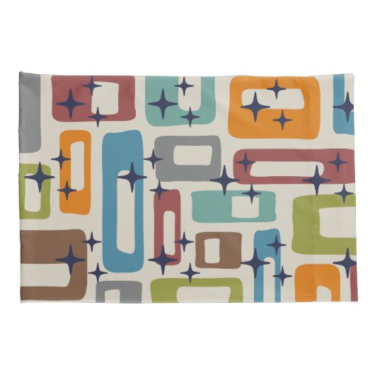 Retro Mid Century Modern Abstract patroon Kussensloop (Achterkant-Rechts)