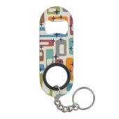 Retro Mid Century Modern Abstract patroon Mini Flessenopener (Achterkant)