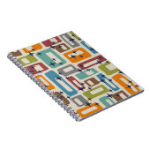 Retro Mid Century Modern Abstract patroon Notitieboek (Rechterzijde)