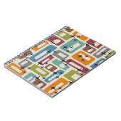 Retro Mid Century Modern Abstract patroon Notitieboek (Linkerzijde)
