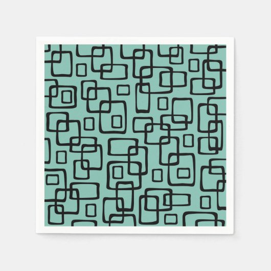 Retro Mid Century Modern Abstract patroon Servet (Voorkant)