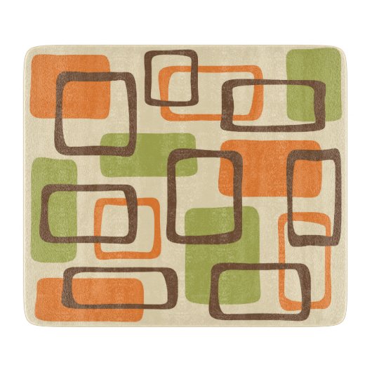 Retro Mid Century Modern Abstract patroon Snijplank (Voorkant)