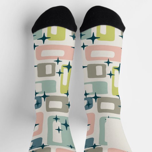 Retro Mid Century Modern Abstract patroon Sokken (Top)