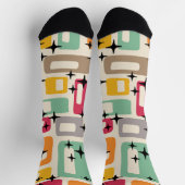 Retro Mid Century Modern Abstract patroon Sokken (Top)