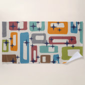 Retro Mid Century Modern Abstract patroon Strandlaken (Voorkant)