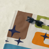 Retro Mid Century Modern Abstract patroon Strandlaken (In situ)