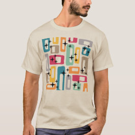 Retro Mid Century Modern Abstract patroon T-shirt