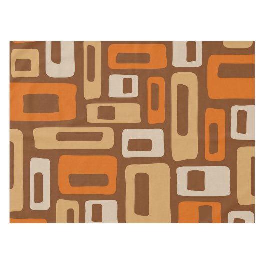 Retro Mid Century Modern Abstract patroon Tafelkleed (Voorkant (Horizontaal))