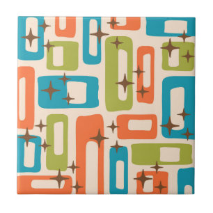 Retro Mid Century Modern Abstract patroon Tegeltje
