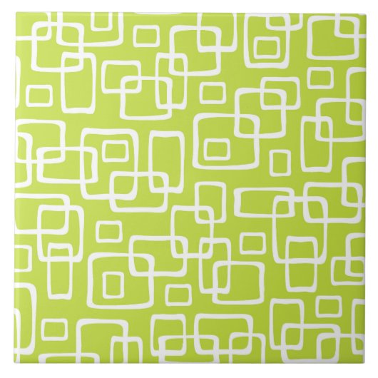 Retro Mid Century Modern Abstract patroon Tegeltje (Voorkant)