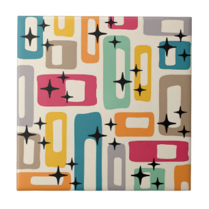 Retro Mid Century Modern Abstract patroon Tegeltje