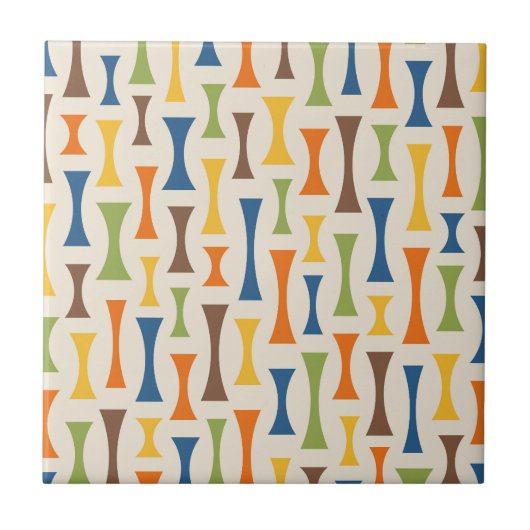 Retro Mid Century Modern Abstract patroon Tegeltje (Voorkant)