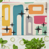 Retro Mid Century Modern Abstract patroon Theedoek (Gevouwen)