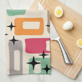 Retro Mid Century Modern Abstract patroon Theedoek (Quarter Fold)