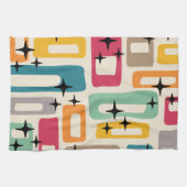 Retro Mid Century Modern Abstract patroon Theedoek (Horizontaal)