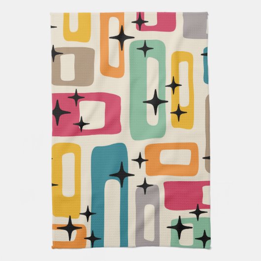 Retro Mid Century Modern Abstract patroon Theedoek (Verticaal)