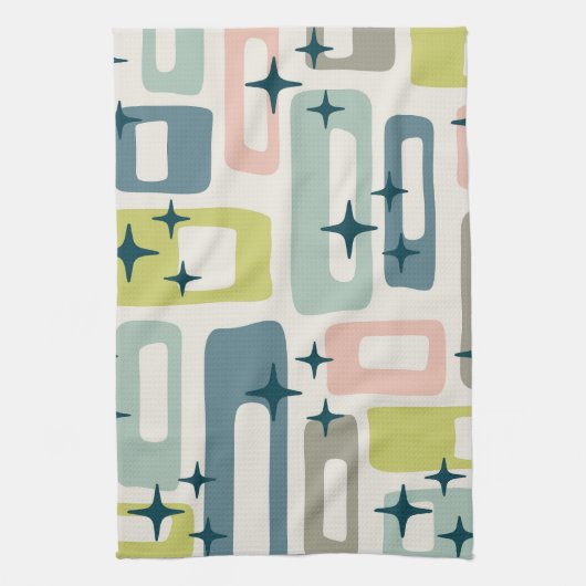 Retro Mid Century Modern Abstract patroon Theedoek (Verticaal)