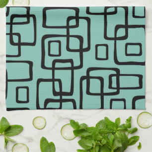 Retro Mid Century Modern Abstract patroon Theedoek
