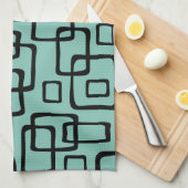 Retro Mid Century Modern Abstract patroon Theedoek (Quarter Fold)