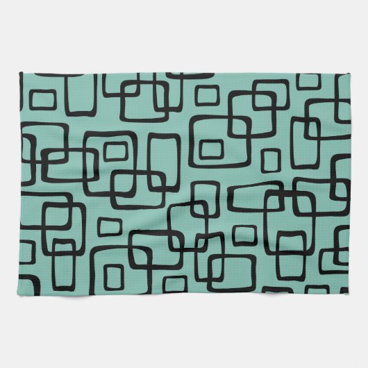 Retro Mid Century Modern Abstract patroon Theedoek (Horizontaal)