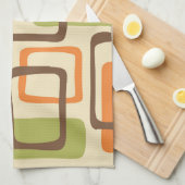 Retro Mid Century Modern Abstract patroon Theedoek (Quarter Fold)