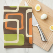 Retro Mid Century Modern Abstract patroon Theedoek (Quarter Fold)