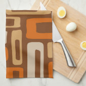 Retro Mid Century Modern Abstract patroon Theedoek (Quarter Fold)