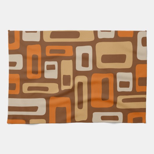 Retro Mid Century Modern Abstract patroon Theedoek (Horizontaal)