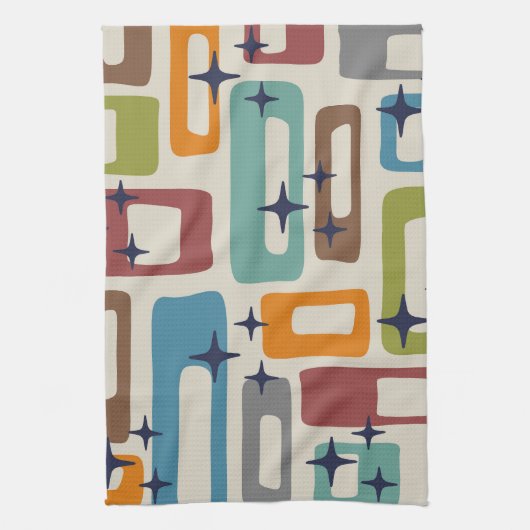 Retro Mid Century Modern Abstract patroon Theedoek (Verticaal)