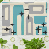 Retro Mid Century Modern Abstract patroon Theedoek (Gevouwen)