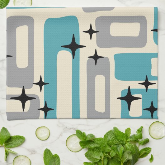 Retro Mid Century Modern Abstract patroon Theedoek (Gevouwen)