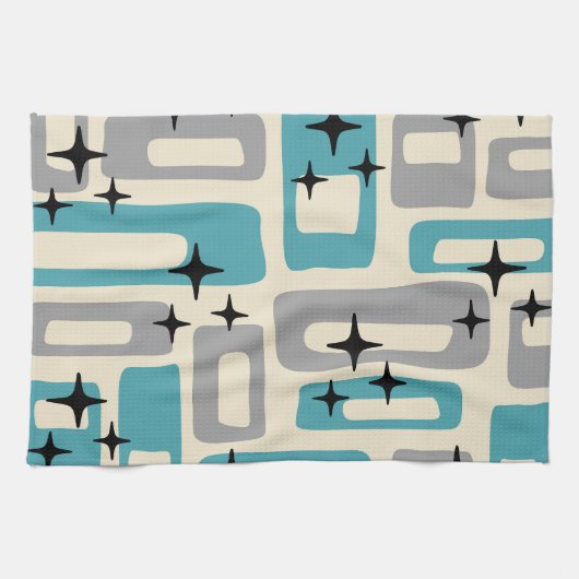 Retro Mid Century Modern Abstract patroon Theedoek (Horizontaal)