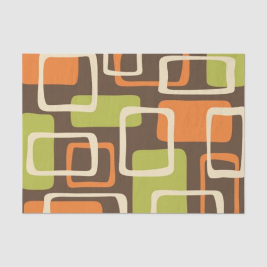 Retro Mid Century Modern Abstract patroon Tissuepapier (Voorkant)