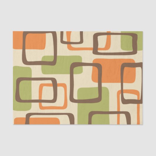Retro Mid Century Modern Abstract patroon Tissuepapier (Voorkant)