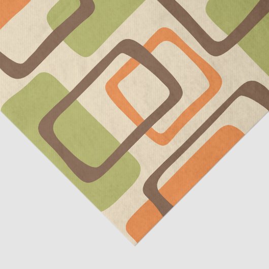 Retro Mid Century Modern Abstract patroon Tissuepapier (Detail)