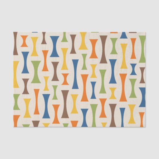 Retro Mid Century Modern Abstract patroon Tissuepapier (Voorkant)