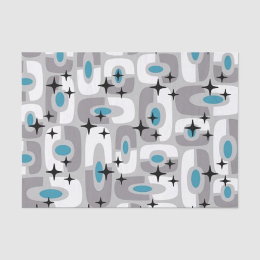 Retro Mid Century Modern Abstract patroon Tissuepapier (Voorkant)