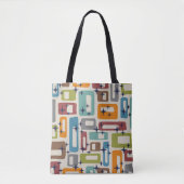Retro Mid Century Modern Abstract patroon Tote Bag (Voorkant)