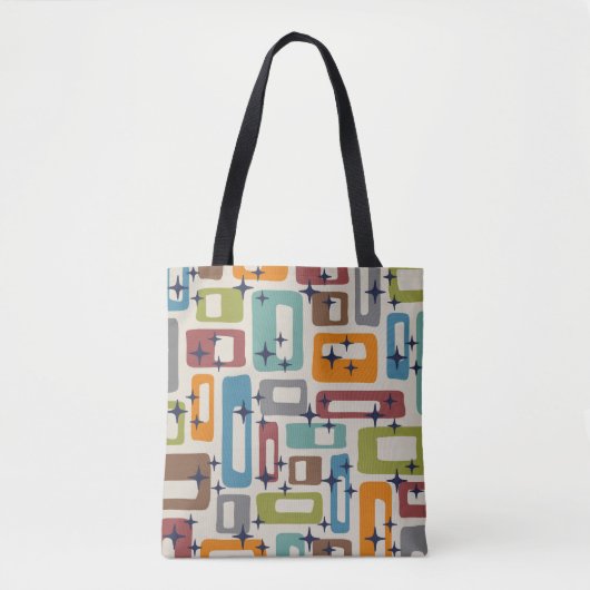 Retro Mid Century Modern Abstract patroon Tote Bag (Voorkant)