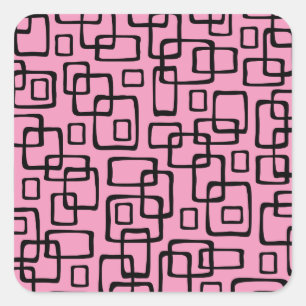 Retro Mid Century Modern Abstract patroon Vierkante Sticker