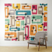 Retro Mid Century Modern Abstract patroon Wandkleed (In Situ (horizontaal))